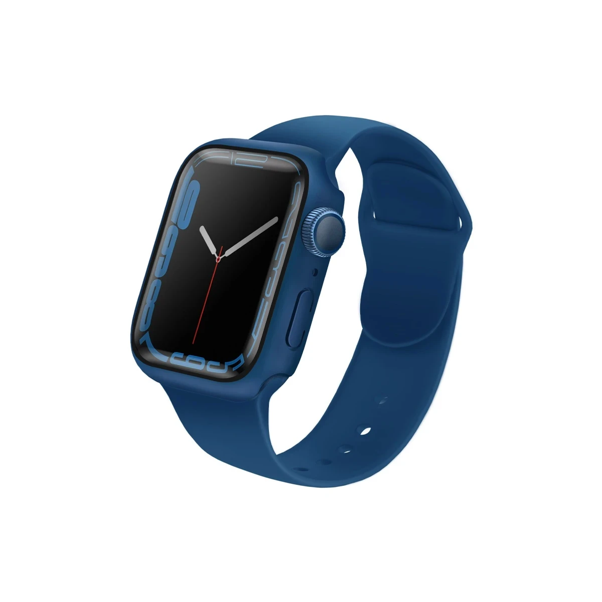 Uniq Apple Watch Ultra 49mm Legion Camlı Silikon Kasa Koruyucu - Mavi